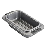 Anolon Advanced Nonstick Bakeware Meatloaf/Loaf Pan Set with Grips and Insert, 2 Piece, Gray