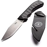 SOG Ace Field Fixed Blade Knife- Full Tang 3.8 Inch Clip Point Blade Survival Knife w/ Cord Cutting Sheath and Easy-Grip Handle (ACE1001-CP), Black