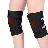 Alucy 1 Pair Tourmaline Self-heating Magnetic Knee Protective Belt Arthritis Brace Support for Men & Women Pain Relief