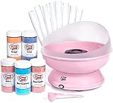 Cotton Candy Express CC1000-S Cotton Candy Machine, with 5 - 11oz. Jars of Cherry, Grape, Blue Raspberry, Orange, Pink Vanilla Floss Sugar & 50 Paper Cones Easy to Use and Clean
