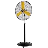 VENTISOL 24 Inch Oscillating Stand Fan, 6,550CFM High Velocity Industrial Pedestal Fan with 4 Universal Wheels,Adjustable Height,3 Speeds for Commercial,Residential,Patio,Garage.Factory,Warehouse