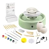 Mini Pottery Wheel Kit - 6' Pottery Wheel for Kids, Teens & Adults Beginners, 2 Lb Air Dry Clay & 18PCS Clay Tools Included, Crafts for Home DIY, Ceramic Work & Art Creatio