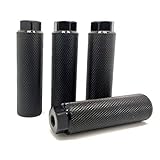 4 PCS Bike Foot Pegs, 4 inch Length Aluminum Alloy Cylinder Anti-Skid Fit 3/8 inch Axles (BLACK)