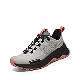 NORTIV 8 Womens Lightweight Hiking Shoes Quick Laces Outdoors Sneakers, Grey Pink - 8 (SNHS239W)