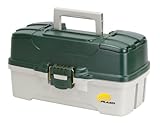 Plano 3-Tray Tackle Box with Dual Top Access, Dark Green Metallic/Off White, Premium Tackle Storage