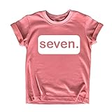 7th Birthday Girl Shirt 7 Years Old Seven Outfit Seventh Tshirt Gift Girls top 7 (Mauve, 7 Years)