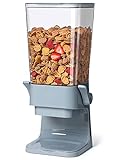 Conworld Cereal Dispenser Countertop, Cereal Containers Storage Dispenser for Pantry, Not Easy to Crush Food, Large Capacity Dry Food Dispenser for Rice, Candy & Snack, Gray (5.5 Qt)