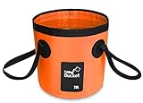 BANCHELLE Camping Bucket Collapsible 20L (5 Gallon) for Traveling Fishing Gardening (Orange)