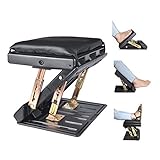 Adjustable Footrest with Removable Soft Foot Rest Pad Max-Load 120Lbs with Massaging Beads 4-Level Height Adjustment for Car,Under Desk, Home, Train(Black)