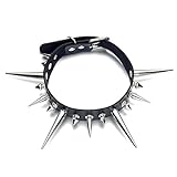 FNQUFUJ Long Spiked Choker Punk Collar Necklace Goth decor Jewelry Gothic Accessories (black)