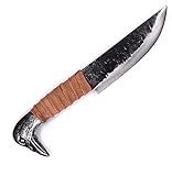 Norse Tradesman Viking Knife With Raven's Head Hilt & Leather Sheath - 5.5' Carbon Steel Blade