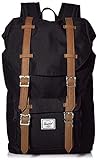 Herschel Little America Laptop Backpack, Black/Tan Synthetic Leather, Classic 25.0L