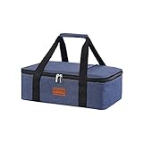 Lunch Bag Insulated Thermal Food Carrier Insulated Casserole Carrier for Hot or Cold Food,Insulated Tote Bag for Potluck Cookouts Parties Picnic,Lasagna Lugger,Fits 9'x13' Baking Pan,Navy Blue