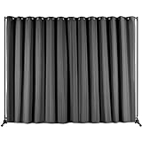 VEVOR Room Divider, 8 ft x 10 ft Portable Panel Room Divider with Wheels Curtain Divider Stand, Room Divider Privacy Screen for Office, Bedroom, Dining Room, Study, Dark Grey