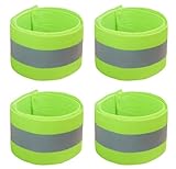 GUCABE Reflective Bands for Arm, Ankle, Leg and Wrist. High Visibility Reflective Gear for Running, Night Walking and Cycling. Safety Reflector Straps. Very Large Reflective Surface Area (4 Bands)