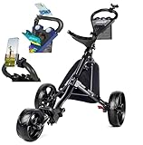 JANUS Golf Cart, Foldable Golf Push cart Option (with seat or Phone Holder),Golf Bag cart,Golf Pull cart