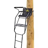 Rivers Edge® Relax Wide™ 1-Man Ladder Stand, 16’9” Height, Wide TearTuff™ Mesh Seat, 23” Wide Platform, Removable Padded Shooting Rail