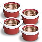 6 Hour Bowl Easy Clean Edition 4PK, As Seen On TV with Celebrity Chef Nancy Fuller– Copper-Toned Thermal Insulated Bowl Interior Keeps Food Hot or Cold for 6 Hours–Over 2.25 Qt. Capacity - Locking Lid