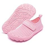 Racqua Kids Girls Water Shoes Breathable Swim Shoes Quick Dry Aqua Shoes Lightweight Non-Slip Outdoor Pool Beach Shoes Pink 3