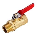 Litorange 2 PCS Lead-Free Brass Mini Ball Valve Shut Off Switch 1/4' NPT Male x 1/4 INCH NPT Female Pipe Fittings Rated to 600WOG For Water Air Compressor Fitting Etc