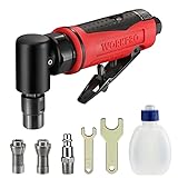 WORKPRO Air Angle Die Grinder, 1/4-Inch Pneumatic Right Angle Die Grinder, 20000RPM, Air-Powered 90 Degree for Grinding, Cutting, Polishing, Welding Repair, Deburring, 1/4' & 1/8' Collets Included