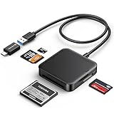 SD Card Reader USB C USB 3.0, Highwings 4 in 1 Multiple External Micro SD/SDXC/SDHC/MMC/MS Pro Duo/CF(Compact Flash) Camera Memory Card Reader Adapter for Mac Computer Laptop PC for Android Windows OS