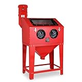 Oarlike Floor Abrasive Blasting Cabinet 90 Gallon with Dust Collection Reclaimer System for Rust Grime Paint Removing Benchtop Sandblaster Cabinet