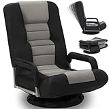ACIPENSER Swivel Gaming Chair Multipurpose Floor Gaming Chair Rocker for Playing Video Games, TV, Reading w/Armrest Lumbar Support & 6 Adjustable Postion Backrest for Adults & Kids, Grey