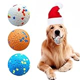 BESTZONE Dog Balls for Aggressive Chewers 2.5 Inch, Automatic Dog Ball Launcher for Large Dogs, Durable Bouncy Dog Toy Balls, Interactive Dog Toys for Fetch Game, Lightweight Floating Dog Water Toy