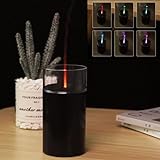 iWeeta Candlelight Diffuser,60ml Cordless Rechargeable Battery Operated Low Power Portable 10ml/H Aroma Essential Oil Aromatherapy Humidifier Diffuser(Black)