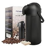 Airpot Coffee Dispenser with Pump Hot Drink Dispenser, Insulated Thermal Coffee Carafe for Keeping Hot - Cold Water, Party Chocolate Drinks & Stainless Steel Thermos Urn Thermal Beverage Dispenser