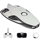 PowerVision PRW10 Powerray Wizard Underwater Drone with 4K UHD Camera, Fish Finder & VR Goggles for Diving and Boating, White