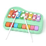 Oprala 2 in 1 Baby Piano Xylophone Toy for Toddlers 1-3 Years Old, 8 Multicolored Key Keyboard Xylophone Piano, Preschool Educational Musical Learning Instruments Toy for Baby Kids Girls Boys