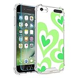 KANGHAR Case for iPod Touch 5 Case,iPod Touch 6 Case, iPod Touch 7 Case Cute Green Love Heart for Women Girls Thin Shockproof Slim Soft TPU Bumper Protective Cover for iPod Touch 5th / 6th / 7th
