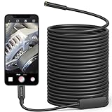 Anykit USB Endoscope Inspection Camera with Light, Endoscope with Semi-Rigid Snake Camera, IP67 Waterproof USB Inspection Camera for iOS, OTG Android Phone (33ft)