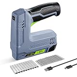WORKPRO 3.6V Power Electric Cordless 2-in-1 Staple and Nail Gun, 2.0Ah Battery Powered Stapler for Upholstery, Carpentry, Crafts, DIY, Including USB Charger Cable, 2000PCS of Staples and Nails, Grey
