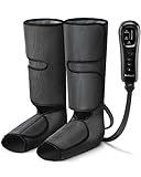 Nekteck Leg Massager with Air Compression for Circulation and Relaxation, Foot and Calf Massage Machine with Hand-held Controller 2 Modes 3 Intensities, Adjustable Leg Wraps for Home and Office Use
