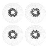 4 Pack Spin Mop Replacement Head for Hurrica, Mopnad, Cassabel and Other 360 Spin Mop Systems, Microfiber Spin Mop Refills ，Easy Cleaning Round Shape Standard Size (Grey)