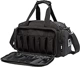 AIRTTUZ Range Bag | Gun Range Duffle Bag for Handguns and Ammo ,USA Flag Patch Included. (Black)