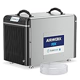 BaseAire AirWerx90X Energy Star Dehumidifier for Crawl Space Basement, 198 Pints Commercial Dehumidifier with Pump, 5 Years Warranty, Intelligent Humidity Control, Auto Shut off/Restart