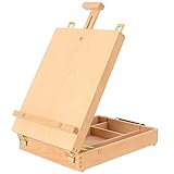 Art Supplies Box Easel Sketchbox Painting Storage Box, Adjust Wood Tabletop Easel for Drawing & Sketching Student (Painting Easel Box)