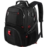 YOREPEK Travel Backpack, Extra Large 50L Laptop Backpacks for Men Women, Water Resistant College Backpack Airline Approved Business Work Bag with USB Charging Port Fits 17 Inch Computer, Black