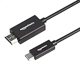 Amazon Basics Premium Aluminum USB-C to HDMI Cable Adapter (Thunderbolt 3 Compatible) 4K@60Hz, 3-Foot, Black