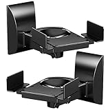 WALI Speaker Wall Mounts, Dual Side Clamping Bookshelf Mounting Bracket for Large Surrounding Sound Speakers, Hold up to 55 lbs. (SWM201), Black