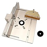 KETIPED Aluminium Router Table Insert Plate,Woodworking Benches Router Flip Plate with Miter Gauge Guide Aluminium Fence Sliding Brackets,Multifunctional Trimming Engraving Table(silver),051