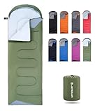 Sleeping Bags for Adults Backpacking Lightweight Waterproof- Cold Weather Sleeping Bag for Girls Boys Mens for Warm Camping Hiking Outdoor Travel Hunting with Compression Bags（Green）