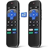2 Pack Universal TV Remote for Roku TV, AKWOR Replacement for TCL Roku/for Hisense Roku/for Sharp Roku TV,TV Remote with Netflix Disney+/Hulu/Prime Video