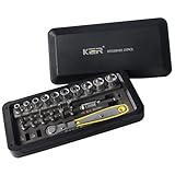 KER 27 in 1 Mini Ratchet Wrench Set with Screwdriver Bits&Socket Wrench-Versatile Tool Set for Daily Maintenance of Household Appliances,Bicycles,TVs - 72 Tooth Offset Ratchet Wrench Bit, Socket Set