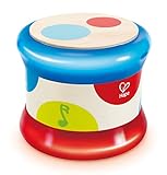 Hape Baby Drum | Colorful Rolling Drum Musical Instrument Toy For Toddlers, Rhythm & Sound Learning, Battery Powered (E0333), L: 5.9, W: 5.9, H: 5 inch