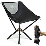 CLIQ Camping Chairs - Most Funded Camping Chair in Crowdfunding History. | Bottle Sized Compact Outdoor Chairs | Sets up in 5 Seconds | Supports 300lbs | Aircraft Grade Aluminum (Black)